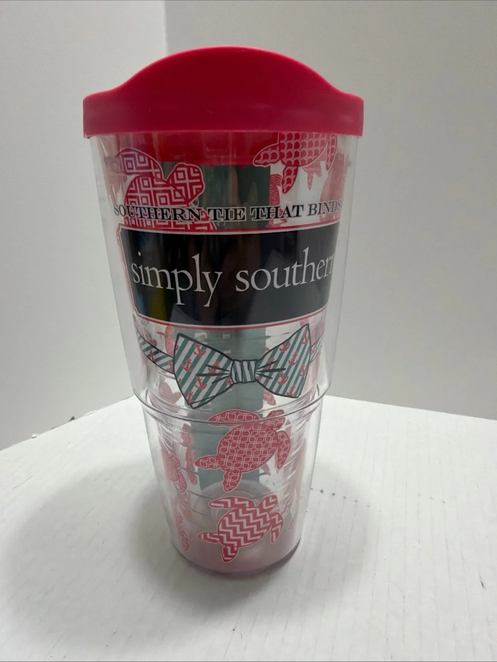 Simply Southern Pink Turtle Tervis Travel Tumbler with Lid 24oz